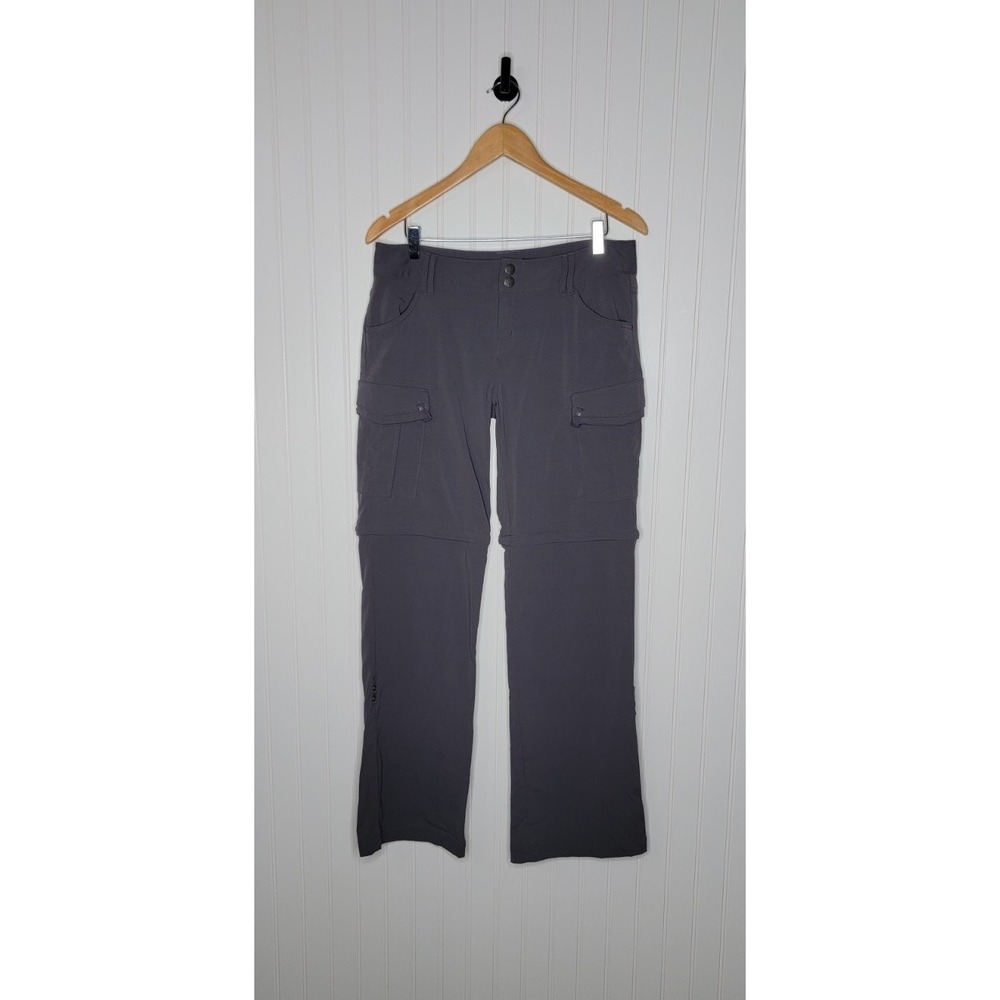 Prana Cargo Convertible Zip Off Pants Women's Size 6 Gray Nylon Outdoor